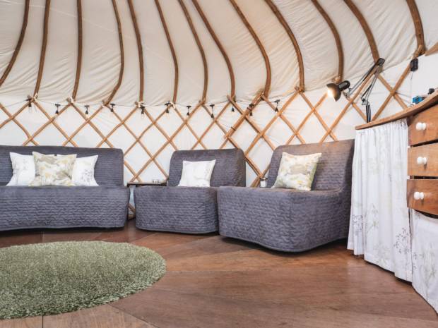 Inside the Yurts